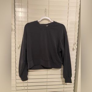 Lululemon Black Softstreme Perfectly Oversized Cropped Crew